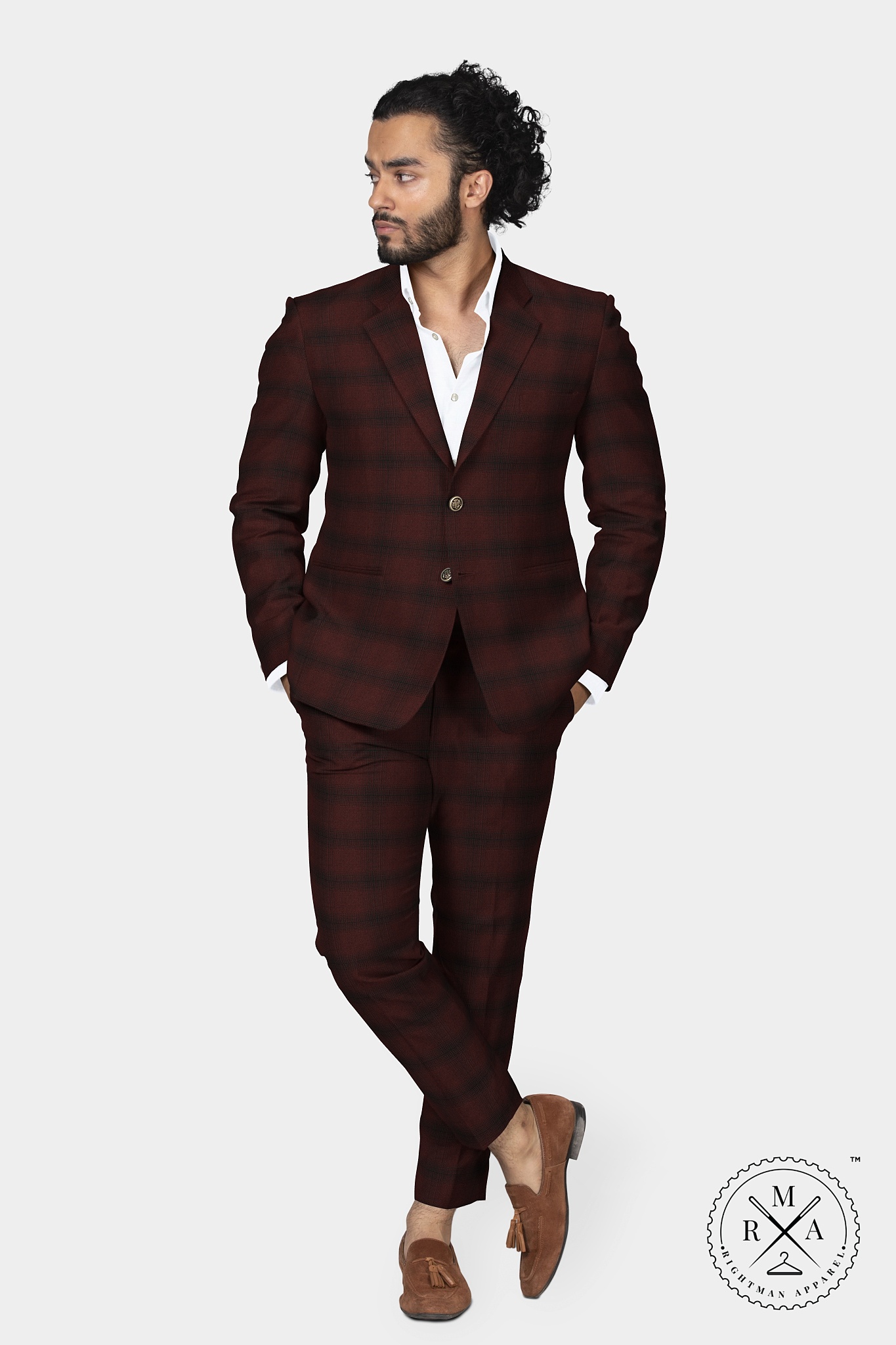 Seal Brown Colour Two Piece Suit SU327